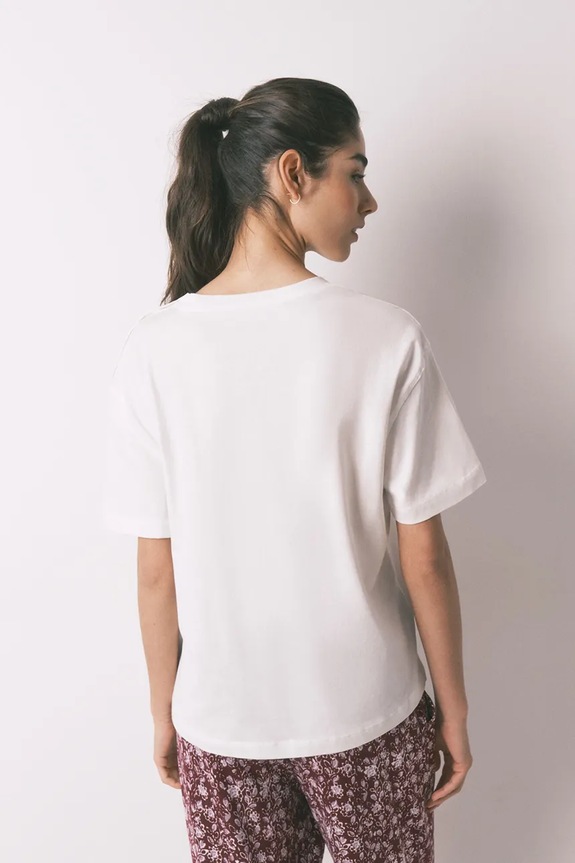 Bavlněné pyžamové tričko women'secret 3273289 béžová SS26