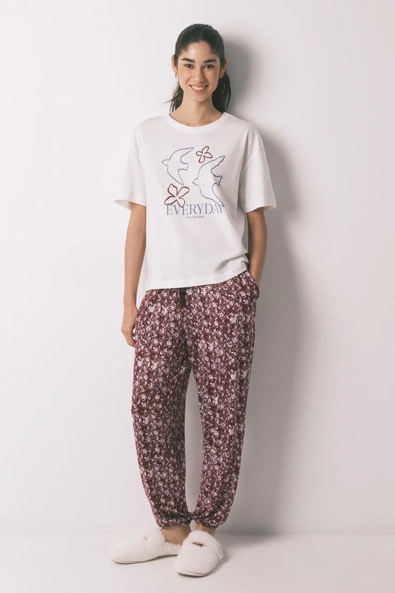 Oblečení Bavlněné pyžamové tričko women'secret 3273289 béžová