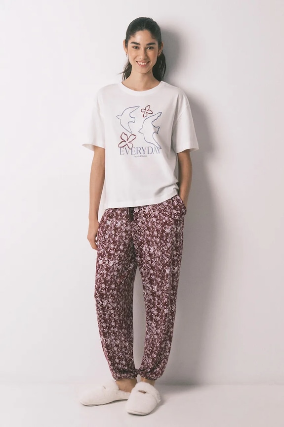Oblečení Bavlněné pyžamové tričko women'secret 3273289 béžová