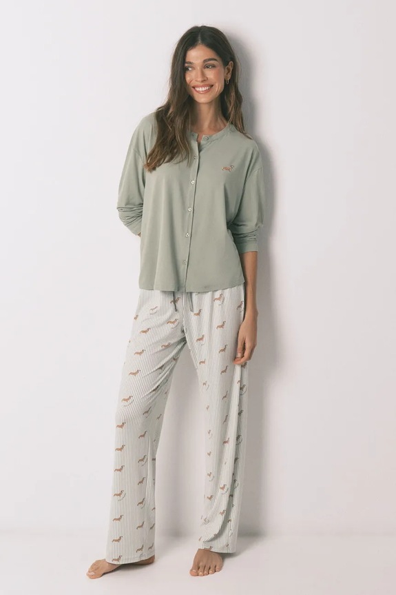 Πιτζάμα women'secret απλικέ πράσινο 3593005