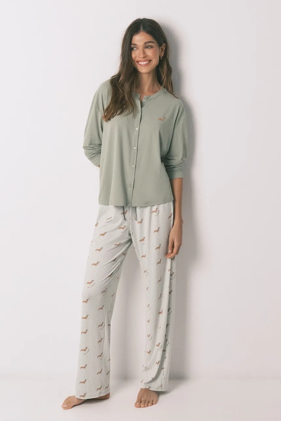 Πιτζάμα women'secret απλικέ πράσινο 3593005