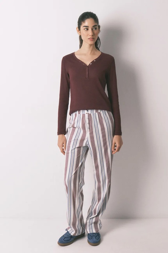 Bavlněné pyžamové kalhoty women'secret 3703220 modrá SS26
