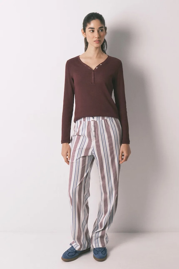 Bavlněné pyžamové kalhoty women'secret 3703220 modrá SS26