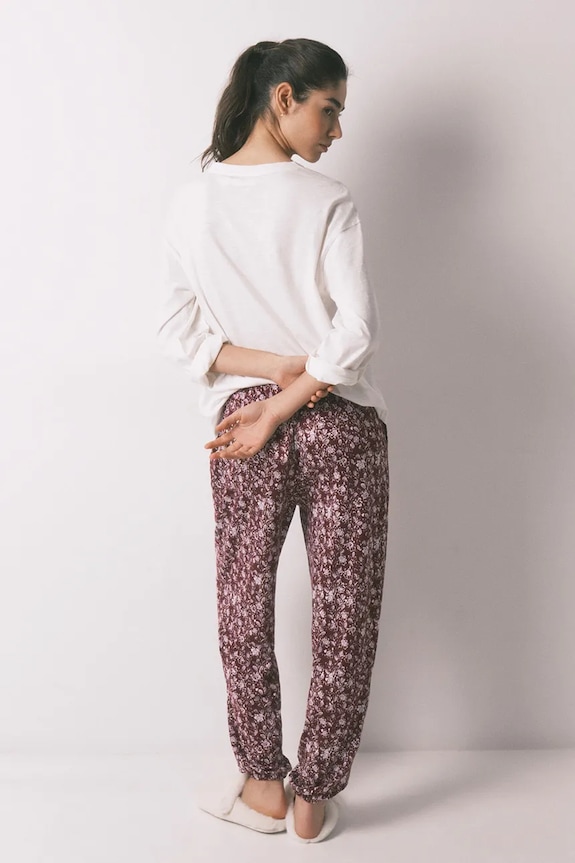 Îmbrăcăminte women'secret pantaloni de pijama 3703228 burgundia