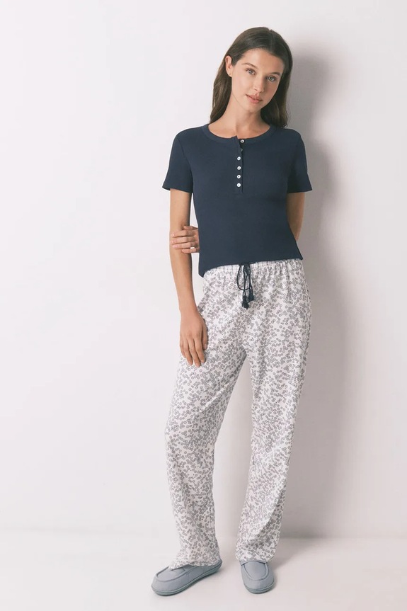 Βαμβακερό παντελόνι πιτζάμα women'secret 3703229 μπλε SS26