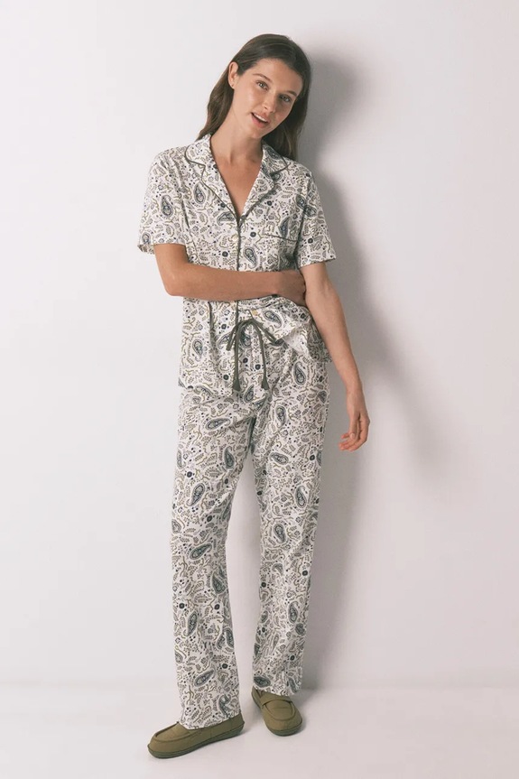 women'secret piżama bawełniana wzorzyste zielony 3793064