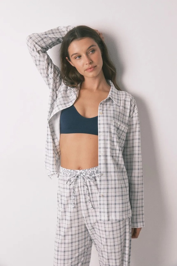 Odzież women'secret piżama bawełniana 3793068 biały