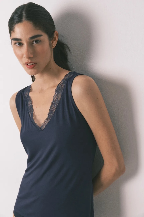 Odjeća Gornji dio pidžame - top women'secret 7663153 mornarsko plava