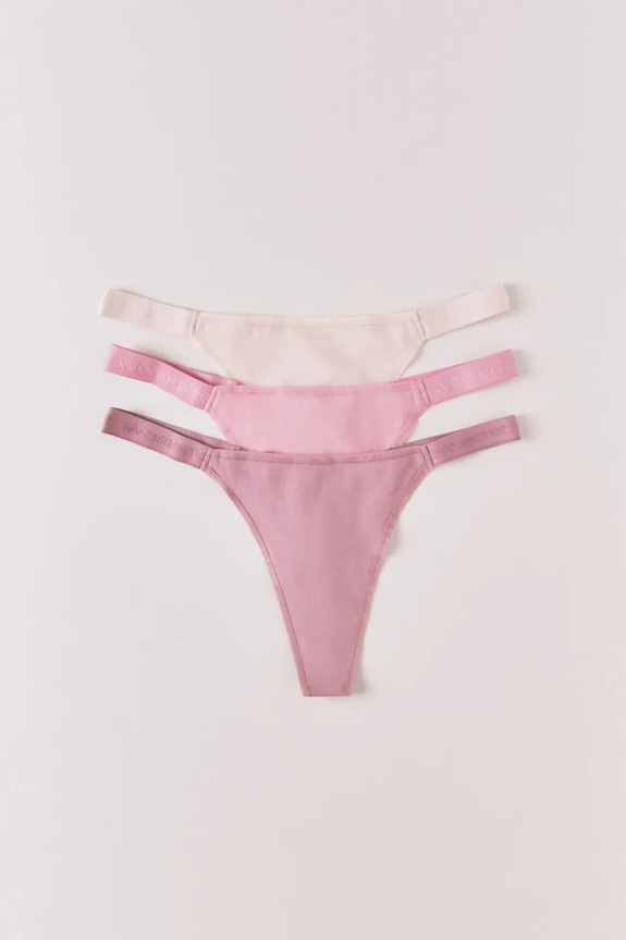Στρινγκ women'secret 3-pack πλεκτό ύφασμα ροζ 4933612