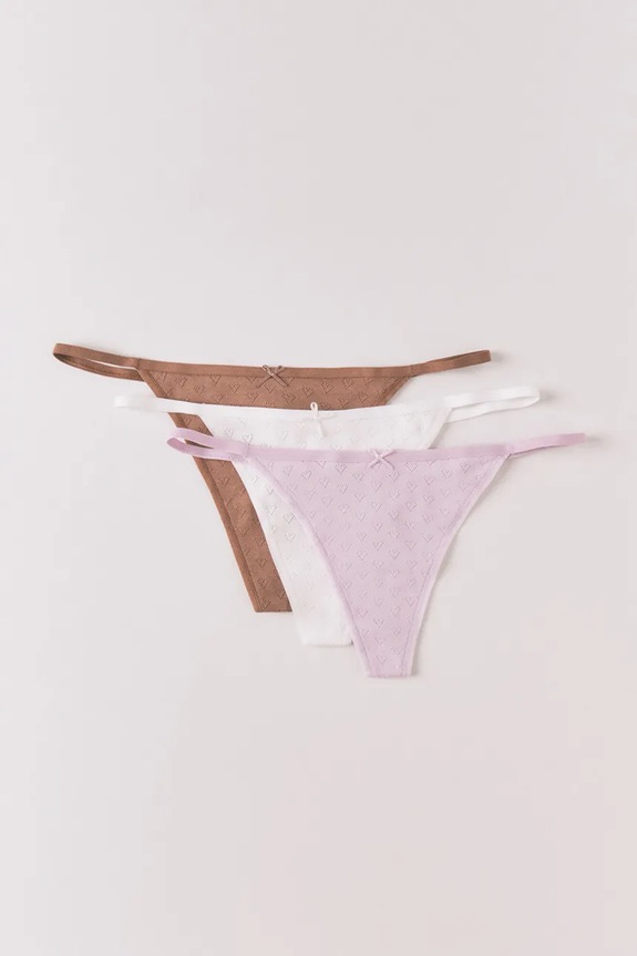 Βαμβακερό στρινγκ women'secret 3-pack 4933614 λευκό SS26