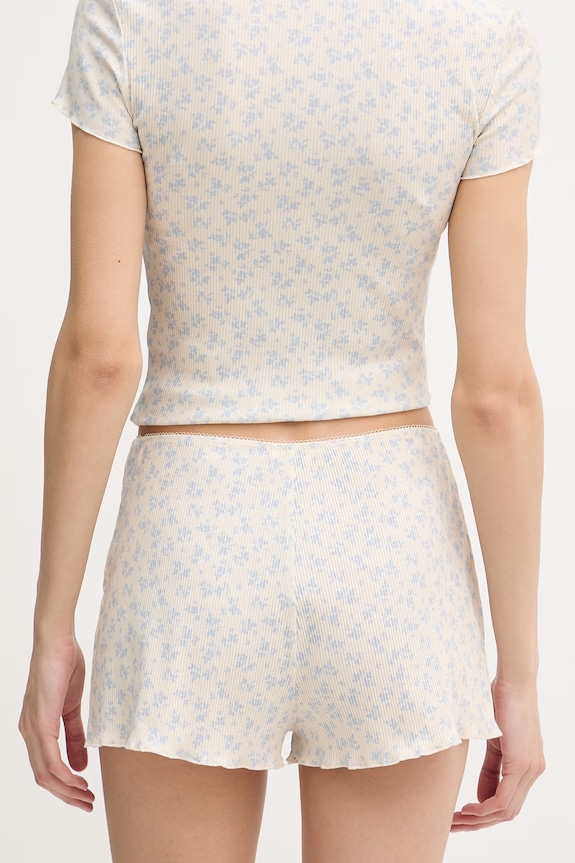 Guess pijama din două piese pentru femei, din bumbac cu elastan CAMILLE bej O6GG03.KE821