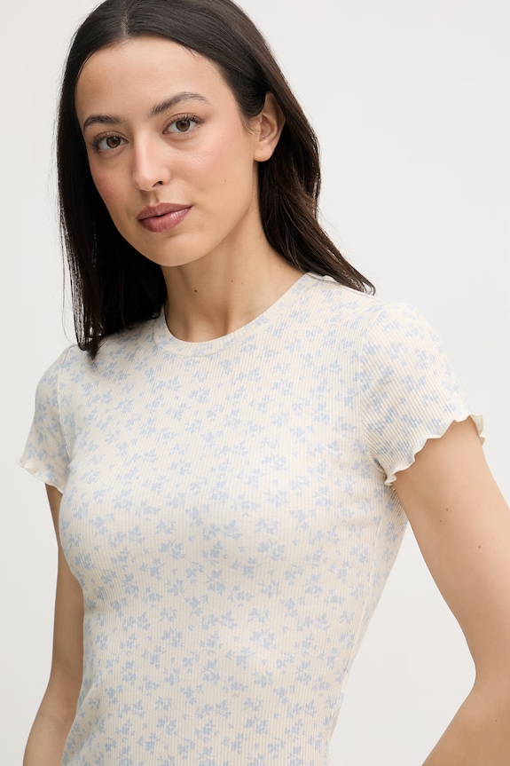 Guess pijama din două piese pentru femei, din bumbac cu elastan CAMILLE O6GG03.KE821 bej