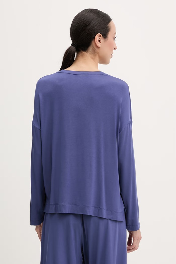 Abbigliamento United Colors of Benetton Maglietta a maniche lunghe da pigiama da donna con modal 36MX3M08E blu navy