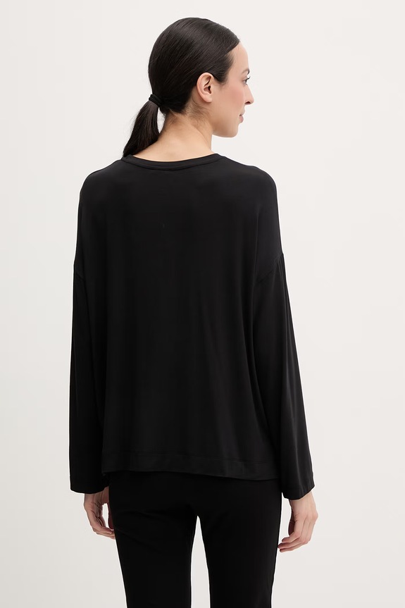 Abbigliamento United Colors of Benetton maglietta a maniche lunghe da pigiama da donna con modal 36MX3M08E nero