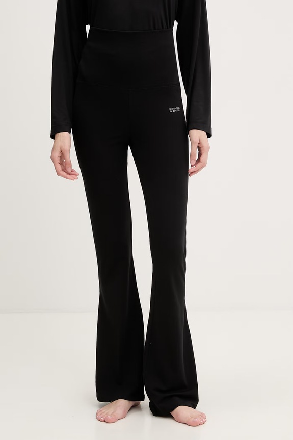 United Colors of Benetton pantaloni da pigiama da donna in cotone con elastan nero 3LGP3F04Y