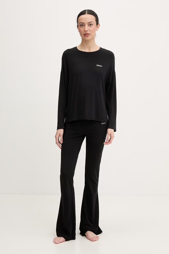 United Colors of Benetton pantaloni da pigiama da donna in cotone con elastan 3LGP3F04Y nero SS26