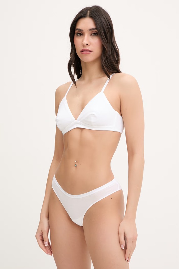 United Colors of Benetton brazyliany damskie bawełniane z elastanem 3OP81Z034 biały SS26