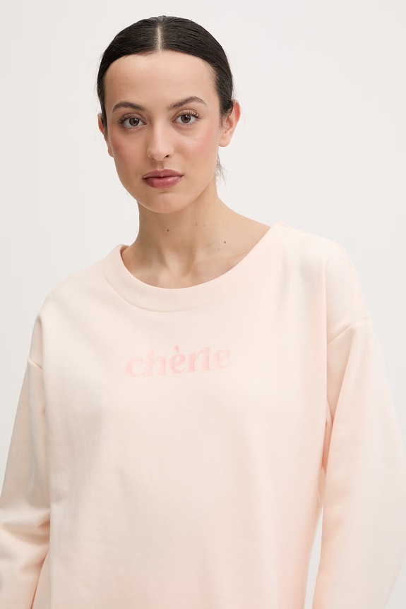 United Colors of Benetton піжамний лонгслів жіночий з бавовною помаранчевий 3WNW3M08G