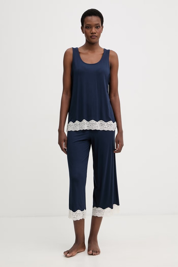 United Colors of Benetton top da pigiama da donna con viscosa 3Z123H00P blu navy SS26