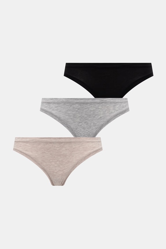 United Colors of Benetton figi damskie z bawełną 3-pack szary 3ZQM1S02W