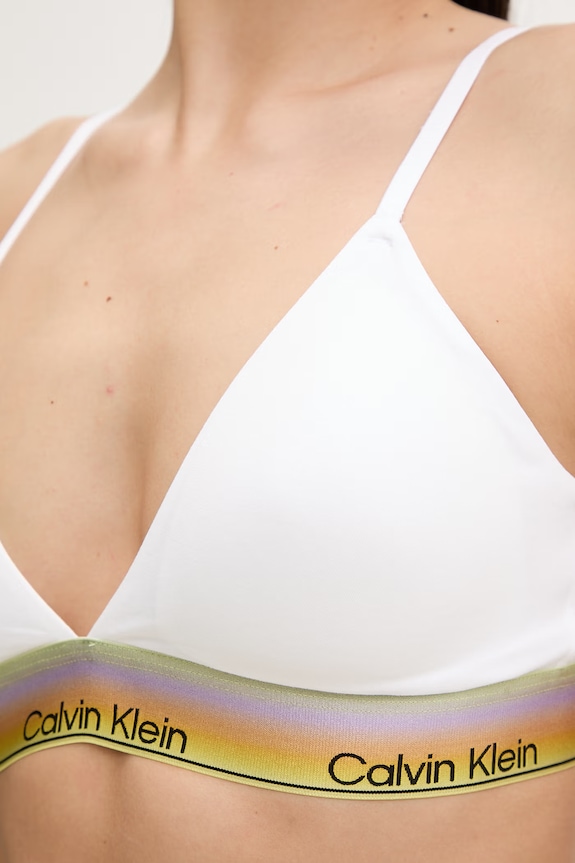 Calvin Klein Underwear podprsenka s bavlnou biela LV00QF8865