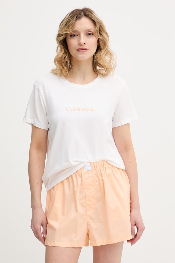 Calvin Klein Underwear piżama damska bawełniana biały LV00QS7655