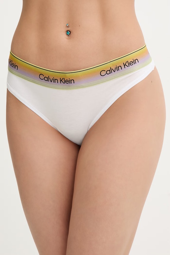 Calvin Klein Underwear tangice ženske z bombažem bela LV00QF8875