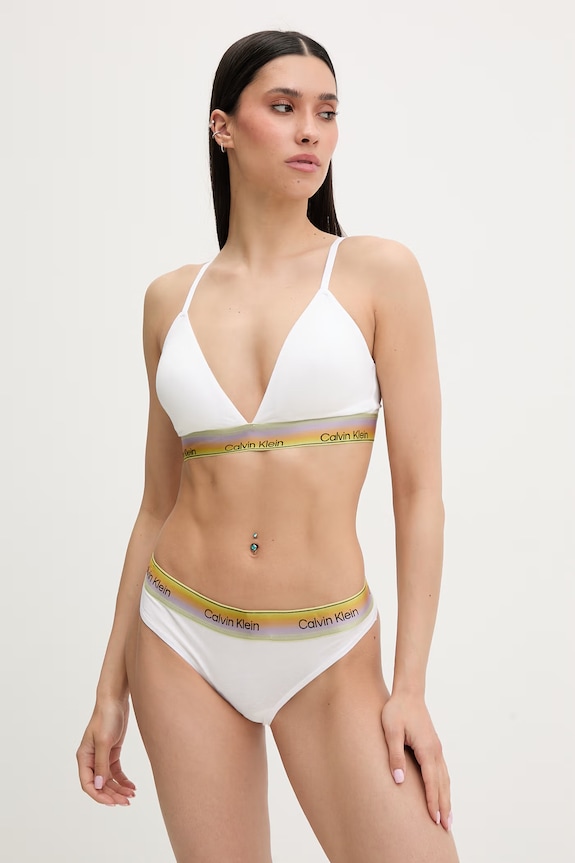 Calvin Klein Underwear tangice ženske z bombažem LV00QF8875 bela SS26
