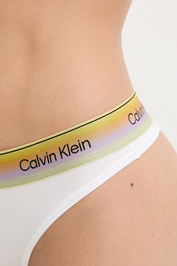 Calvin Klein Underwear tangice ženske z bombažem bela LV00QF8875
