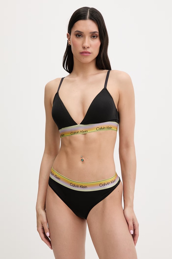 Calvin Klein Underwear tangá dámske s bavlnou LV00QF8875 čierna SS26
