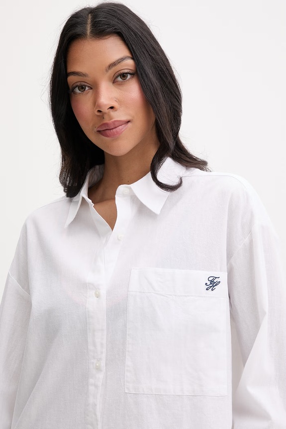 Tommy Hilfiger plažna srajca ženska bela UW0UW06428