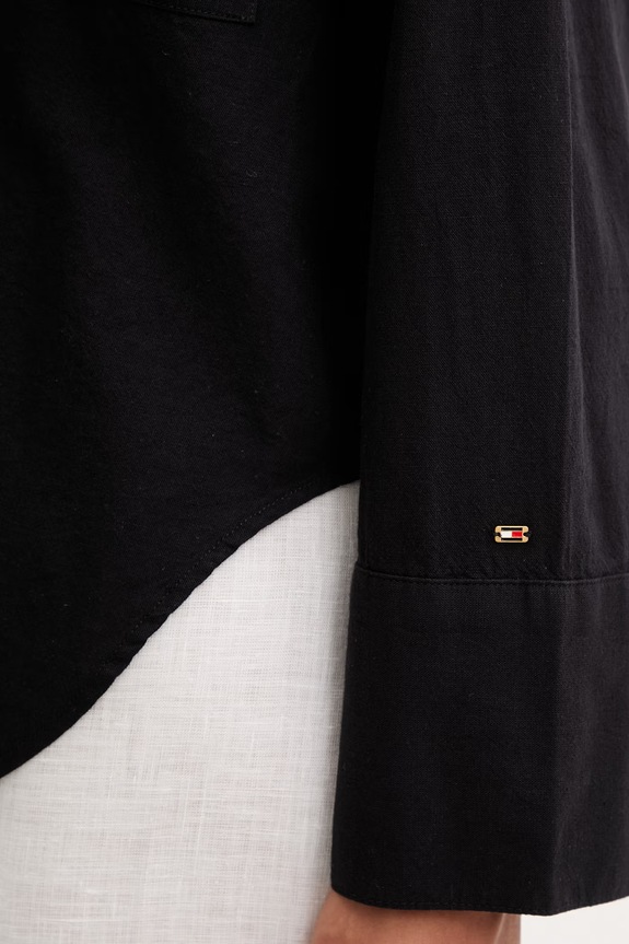 Tommy Hilfiger košulja za plažu za žene UW0UW06428 crna