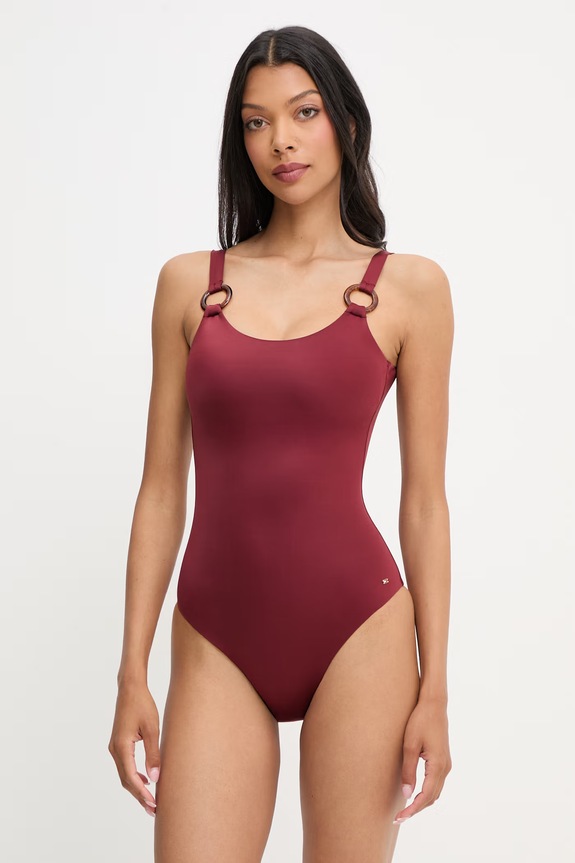 Tommy Hilfiger enodelne kopalke ženske bordo UW0UW06480