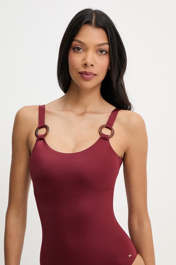 Tommy Hilfiger enodelne kopalke ženske bordo UW0UW06480