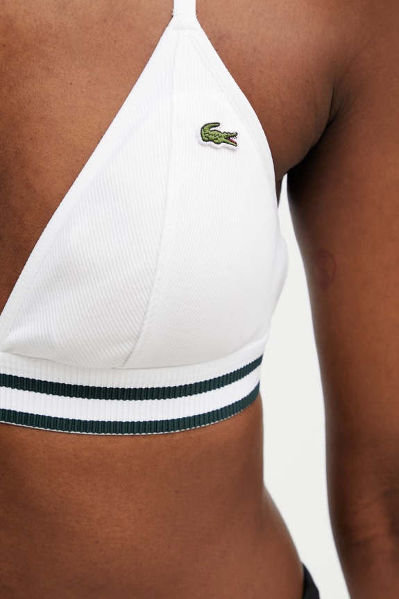 Lacoste τριγωνικό σουτιέν από βαμβάκι με ελαστάν λευκό IF2671