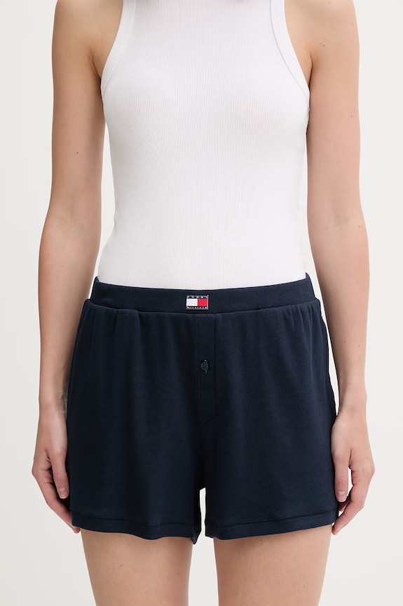 Tommy Hilfiger σορτς πιτζάμας γυναικεία με βαμβάκι σκούρο μπλε UW0UW06310