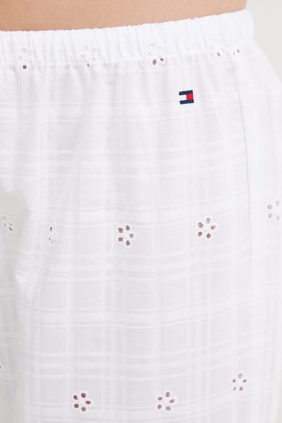 Tommy Hilfiger παντελόνι πιτζάμας γυναικείο βαμβακερό λευκό UW0UW06333