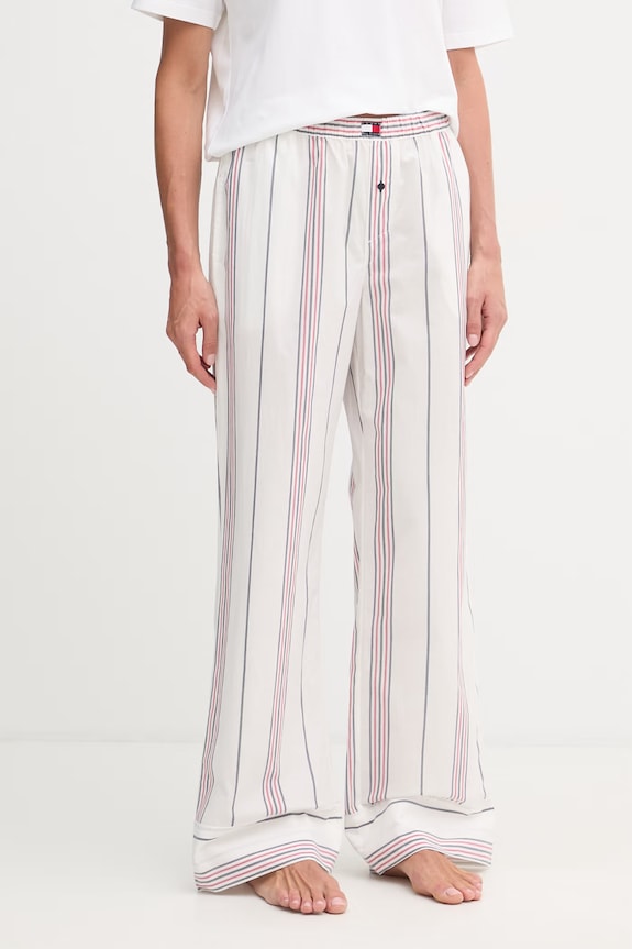 Tommy Hilfiger pantaloni de pijama pentru femei, din bumbac alb UW0UW06502