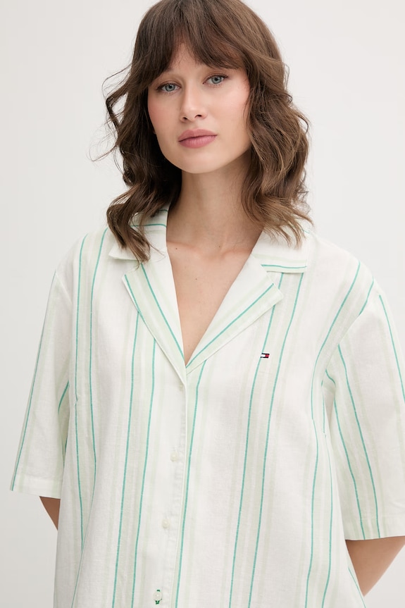 Tommy Hilfiger pyžamo dámské se lnem zelená UW0UW06329