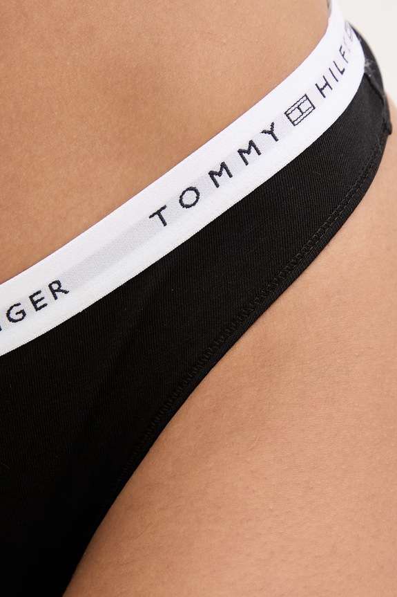 Ρούχα Tommy Hilfiger στρινγκ γυναικεία βαμβάκι με ελαστάν UW0UW05875 μαύρο