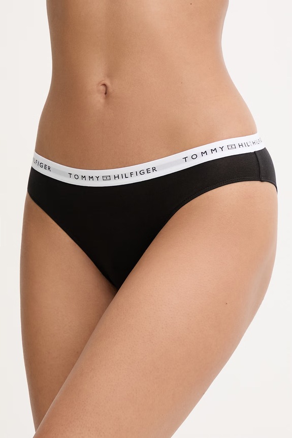 Tommy Hilfiger nohavičky dámske bavlnené s elastanom čierna UW0UW05876