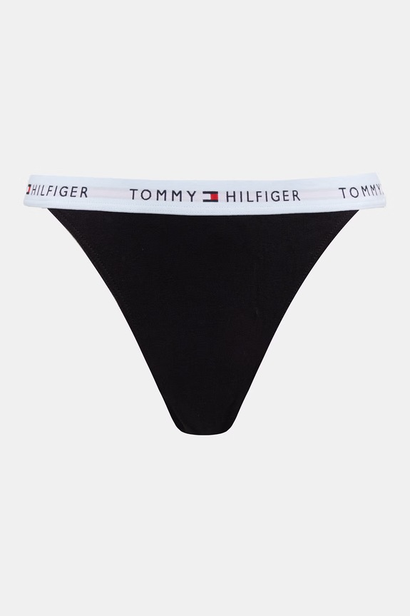 Ρούχα Tommy Hilfiger στρινγκ γυναικεία βαμβάκι με ελαστάν 3-pack UW0UW06518 μαύρο