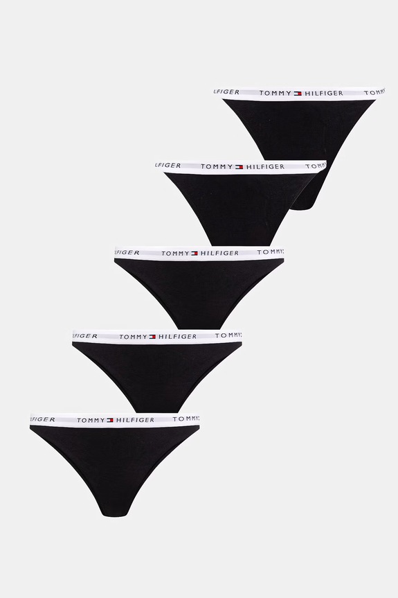 Tommy Hilfiger κιλότα γυναικεία βαμβακερή με ελαστάν 5-pack μαύρο UW0UW06579