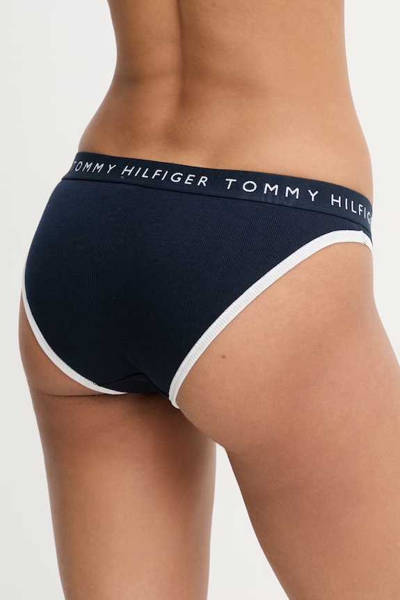 Ρούχα Tommy Hilfiger κιλότα γυναικεία με βαμβάκι UW0UW06274 σκούρο μπλε