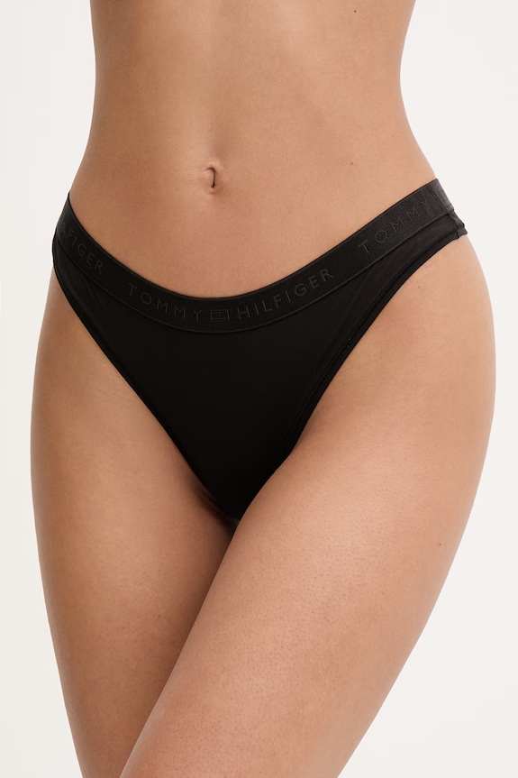 Tommy Hilfiger chiloți brazilieni pentru femei, cu modal negru UW0UW06548