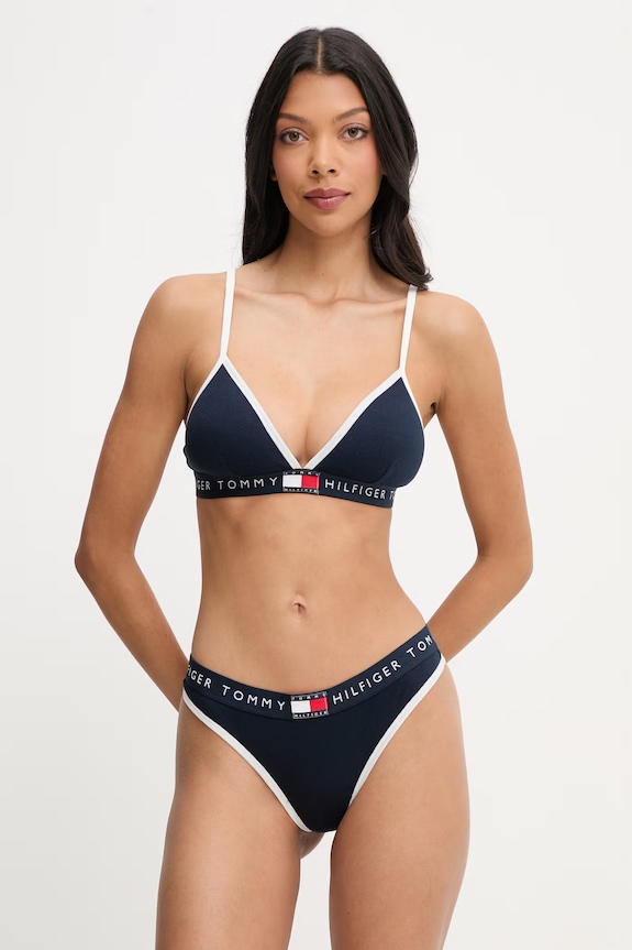 Tommy Hilfiger στρινγκ γυναικεία με βαμβάκι UW0UW06581 σκούρο μπλε SS26