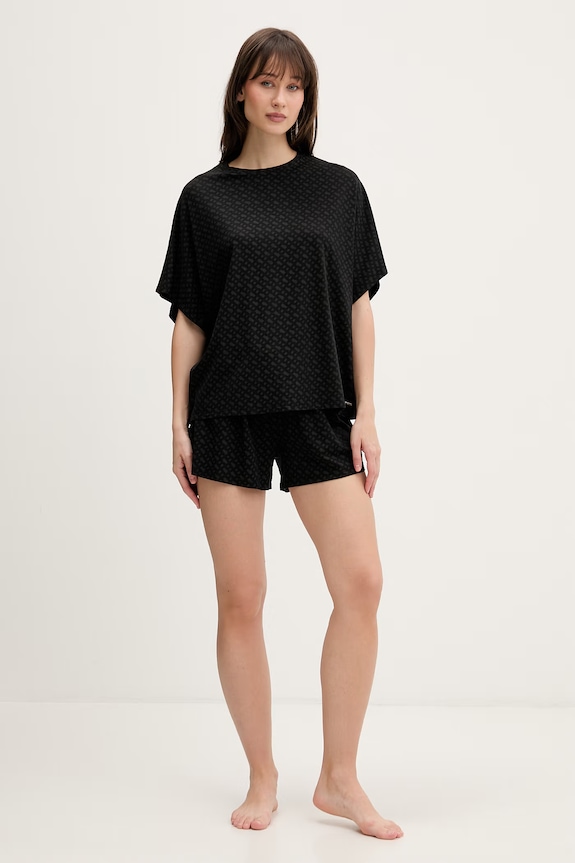 BOSS pyžamové šortky dámske z lyocellu B Logo_Shorts 50561055 čierna SS26