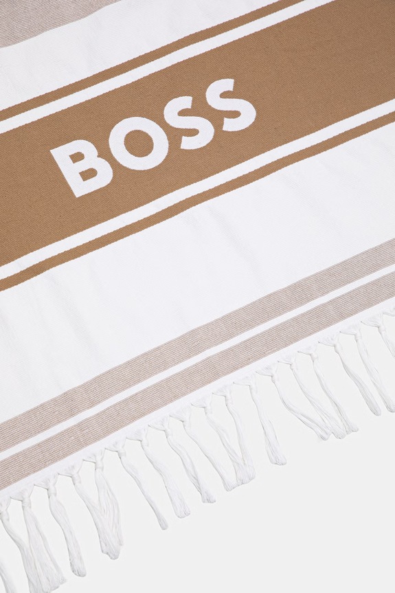 BOSS ręcznik plażowy bawełniany Beach_Towel 50561256 beżowy SS26