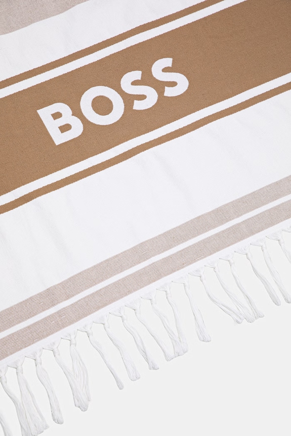 BOSS ręcznik plażowy bawełniany Beach_Towel 50561256 beżowy SS26