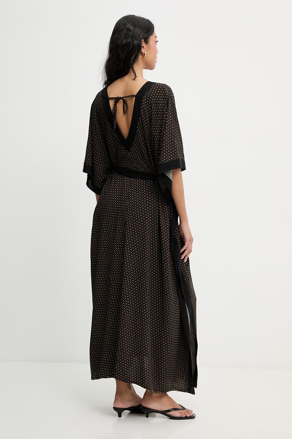 Îmbrăcăminte BOSS rochie de plajă pentru femei Monogram_Kaftan 50561263 negru